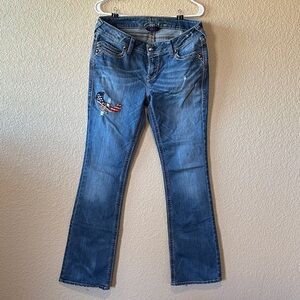 Ariat Women's Boot Cut Jeans with Embroidered Flag